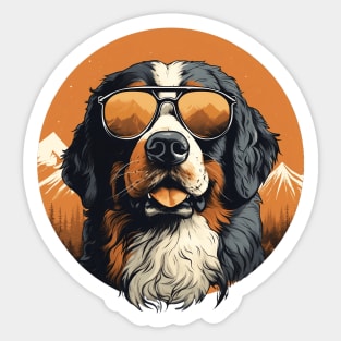 Cool Bernese Mountain Dog with Sunglasses Sticker